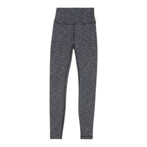 Lululemon Wunder Under Mid Rise Full Length Coco Pique Black Grey White Tights 4